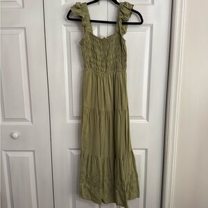 Olive Green Sleeveless Maxi Dress